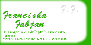 franciska fabjan business card